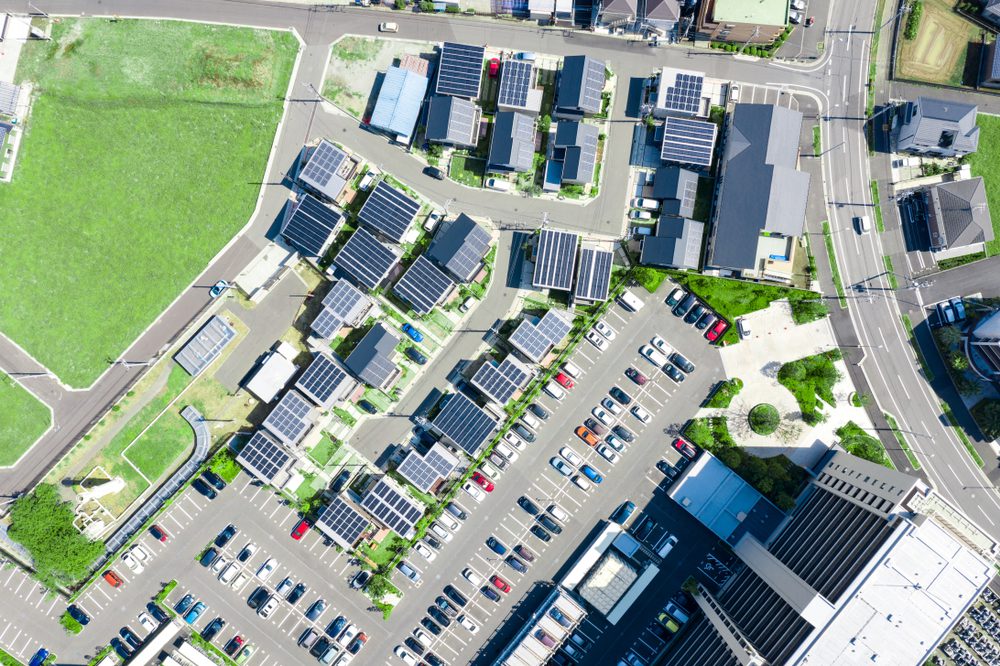 Residential,Areas.,Aerial,View. comunidad de energía